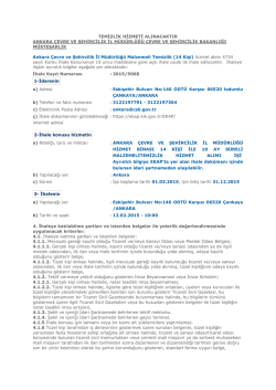 Ankara Çevre ve Şehircilik İl Müdürlüğü Malzemeli Temizlik (14 Kişi)
