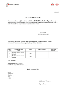 TEKLİF MEKTUBU