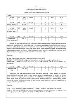 Ders İ&ccedil;erikleri - Bilecik Şeyh Edebali &Uuml;niversitesi Coğrafya B&ouml;l&uuml;m&uuml;