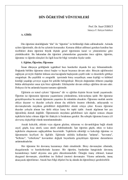 Din &Ouml;ğretimi Y&ouml;ntemleri / Prof. Dr. Suat CEBECİ