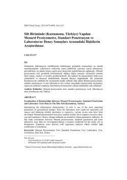 Silt Biriminde (Kastamonu, T&uuml;rkiye) Yapılan Menard Presiyometre