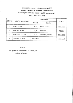 M&uuml;lakat Sonu&ccedil;ları.Pdf - Eskişehir Orman B&ouml;lge M&uuml;d&uuml;rl&uuml;ğ&uuml;