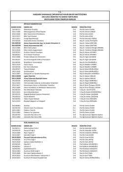 2014-2015 Bahar ÖNERİLEN DERSLER