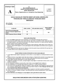08.03.2014 Tarihli Sağlık Bakanlığı Y&ouml;netim Hiz. Gen. M&uuml;d