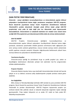 SAN-TEZ BİLGİLENDİRME RAPORU Emre YILMAZ