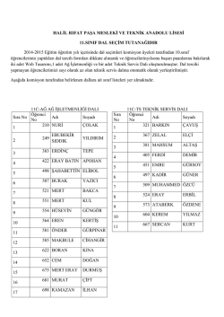 11. Sınıf &Ouml;ğrenci Dal Se&ccedil;in Sonu&ccedil;ları ve Sınıf Listelerini g&ouml;rmek i&ccedil;in