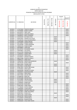 Ders muafiyet listesi - Eskişehir Osmangazi &Uuml;niversitesi Eğitim