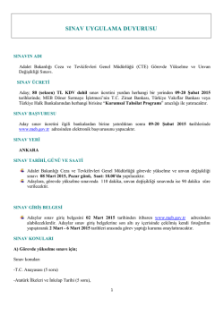 sınav uygulama duyurusu - Milli Eğitim Bakanlığı