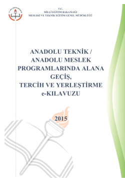 ANADOLU TEKNİK / ANADOLU MESLEK PROGRAMLARINDA
