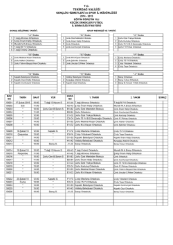 Futbol Küçük Erkekler 2015-1 - Tekirdağ Okul Sporları İl Temsilciliği