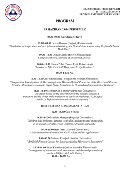 PROGRAM - İFG 21 - Erciyes &Uuml;niversitesi