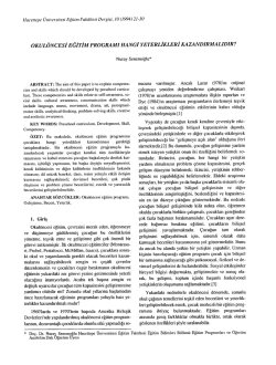 OKUL&Ouml;NCESİ EGİTİM PROGRAMI HANGİ
