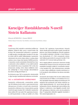 Karaciğer Hastalıklarında N-asetil Sistein Kullanımı