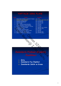 Prof. Dr. Osman SİVRİKAYA Zemin Mekaniği I Ders Notu