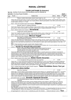 MAHAL LİSTESİ - Bursa İl &Ouml;zel İdaresi