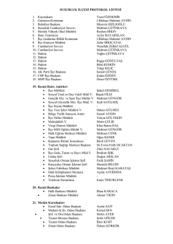 SUSURLUK İL&Ccedil;ESİ PROTOKOL LİSTESİ