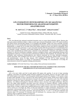 lpg enjeksiyon sistemlerinde lpg sıcaklığı ile motor