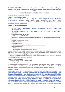 S&ouml;zleşme Tasarısı - Antalya Defterdarlığı