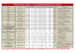 ENGLISH EXAM CENTER // 2014 SONBAHAR D&Ouml;NEMİ KURS