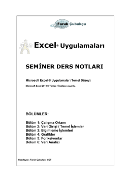 Excel&reg; Uygulamaları