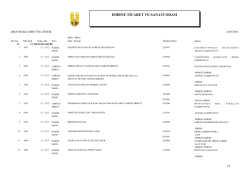 12. Meslek Grubu - Edirne Ticaret ve Sanayi Odası
