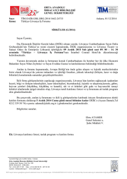 ORTA ANADOLU İHRACAT&Ccedil;I BİRLİKLERİ GENEL SEKRETERLİĞİ