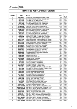 hıtachı el aletleri fiyat listesi