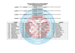 2014&ndash;2015 &Ouml;ĞRETİM YILI BAHAR D&Ouml;NEMİ 5. SINIF KLİNİK