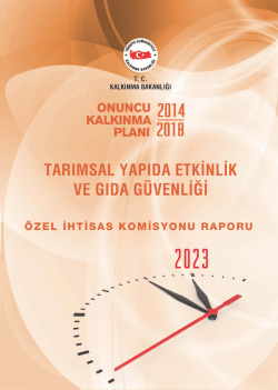 Onuncu Kalkınma Planı Tarımsal Yapıda Etkinlik ve Gıda G&uuml;venliği