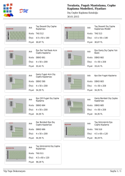 Terakota, Fugalı Mantolama, Cephe Kaplama Modelleri, Fiyatları