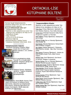 Ocak 2014 - ODT&Uuml; Geliştirme Vakfı Okulları