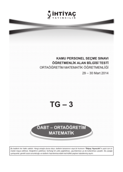 TG &ndash; 3 - İhtiya&ccedil; Yayıncılık