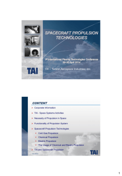 TAI Presentation - 1st International Plasma Technologies Congress