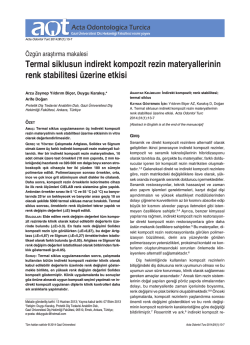 Termal siklusun indirekt kompozit rezin