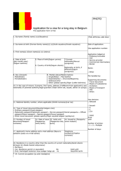 Application for a visa for a long stay in Belgium