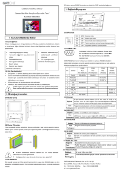 Kullanım Kılavuzu - GMT End&uuml;striyel Elektronik