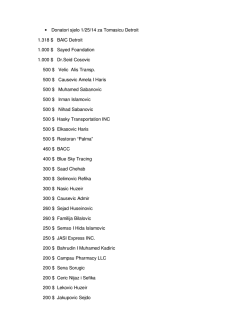 • Donatori sjelo 1/25/14 za Tomasicu Detroit 1.318