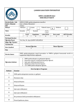 KİM510 NMR spektroskopisinin temelleri