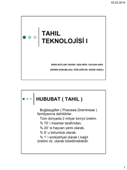 Tahıl Teknolojisi I