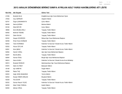 2013 aralık d&ouml;neminde birinci sınıfa ayrılan adli yargı hakimlerine ait
