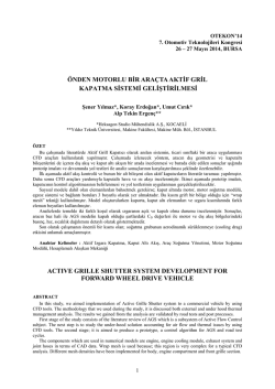 &ouml;nden motorlu bir ara&ccedil;ta aktif gril kapatma sistemi