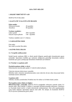 KISA ÜRÜN BİLGİSİ 1. BEŞERİ TIBBİ ÜRÜNÜN ADI EKSPAZ PLUS