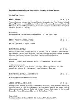 Department of Geological Engineering Undergraduate Courses