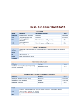 Ress. Ast. Caner KARAKAYA - Celal Bayar Üniversitesi