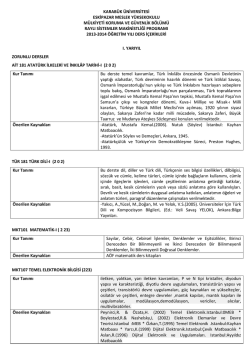 Ders İçerikleri - kbü-eskipazar meslek yüksek okulu