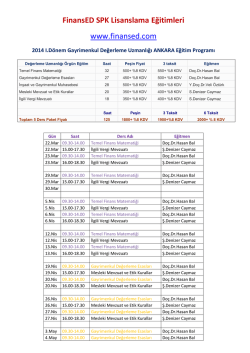 FinansED SPK Lisanslama Eğitimleri www.finansed.com