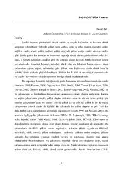 - 6 - Sosyolojide Şiddet Kavramı Nazar Bal Ankara