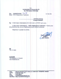 İl&ccedil;e Milli Eğitim M&uuml;d&uuml;rl&uuml;ğ&uuml; Yazısı