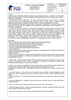 Lomber Omurga Ameliyatı Aydınlatılmış Onam Formu