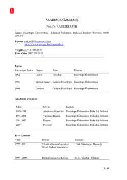 Ayrıntılı CV pdf formu i&ccedil;in tıklayınız - Psikoloji B&ouml;l&uuml;m&uuml;